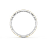 Rounded Satin Finish Wedding Band in Platinum & 18kt Yellow Gold