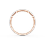 Rounded Satin Finish Wedding Band in 18kt Rose Gold & Platinum