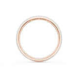 Rounded Satin Finish Wedding Band in 18kt Rose Gold & Platinum