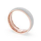 Rounded Satin Finish Wedding Band in 18kt Rose Gold & Platinum