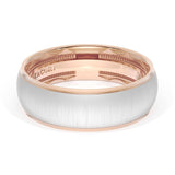 Rounded Satin Finish Wedding Band in 18kt Rose Gold & Platinum