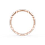 Rounded Satin Finish Wedding Band in 18kt Rose Gold & Platinum