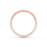 Rounded Satin Finish Wedding Band in 18kt Rose Gold & Platinum