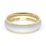 Rounded Satin Finish Wedding Band in 18kt Yellow Gold & Platinum