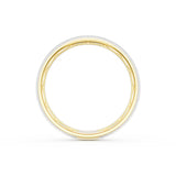 Rounded Satin Finish Wedding Band in 18kt Yellow Gold & Platinum