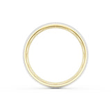 Rounded Satin Finish Wedding Band in 18kt Yellow Gold & Platinum