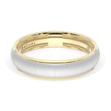 Rounded Satin Finish Wedding Band in 18kt Yellow Gold & Platinum