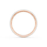 Rounded Satin Finish Wedding Band in 18kt Rose Gold & Platinum
