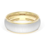 Rounded Satin Finish Wedding Band in 18kt Yellow Gold & Platinum
