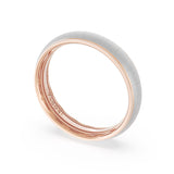 Rounded Satin Finish Wedding Band in 18kt Rose Gold & Platinum