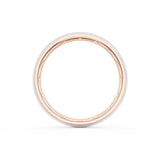 Rounded Satin Finish Wedding Band in 18kt Rose Gold & Platinum
