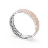 Flat Brush Finish Wedding Band in 18kt White Gold & 18kt Rose Gold