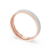 Flat Brush Finish Wedding Band in 18kt Rose Gold & 18kt White Gold