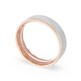 Flat Brush Finish Wedding Band in 18kt Rose Gold & 18kt White Gold