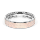 Flat Brush Finish Wedding Band in Platinum & 18kt Rose Gold