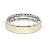 Flat Brush Finish Wedding Band in Platinum & 18kt Yellow Gold