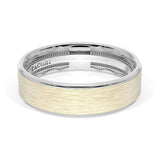 Flat Brush Finish Wedding Band in Platinum & 18kt Yellow Gold