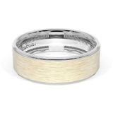 Flat Brush Finish Wedding Band in Platinum & 18kt Yellow Gold