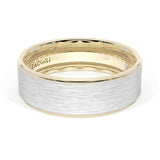 Flat Brush Finish Wedding Band in 18kt Yellow Gold & Platinum