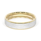 Flat Brush Finish Wedding Band in 18kt Yellow Gold & Platinum