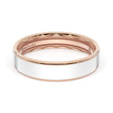 Flat High Polish Finish Wedding Band in 18kt Rose Gold & 18kt White Gold