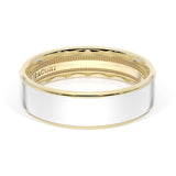 Flat High Polish Finish Wedding Band in 18kt Yellow Gold & Platinum