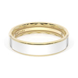 Flat High Polish Finish Wedding Band in 18kt Yellow Gold & Platinum