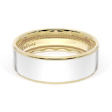 Flat High Polish Finish Wedding Band in 18kt Yellow Gold & Platinum
