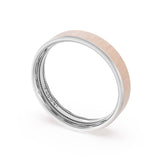Flat Satin Finish Wedding Band in 18kt White Gold & 18kt Rose Gold