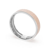 Flat Satin Finish Wedding Band in 18kt White Gold & 18kt Rose Gold