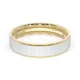 Flat Satin Finish Wedding Band in 18kt Yellow Gold & 18kt White Gold