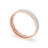 Flat Satin Finish Wedding Band in 18kt Rose Gold & 18kt White Gold