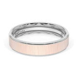 Flat Satin Finish Wedding Band in Platinum & 18kt Rose Gold