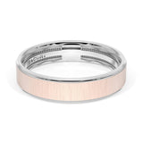 Flat Satin Finish Wedding Band in Platinum & 18kt Rose Gold