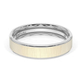 Flat Satin Finish Wedding Band in Platinum & 18kt Yellow Gold