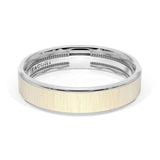 Flat Satin Finish Wedding Band in Platinum & 18kt Yellow Gold