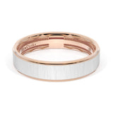 Flat Satin Finish Wedding Band in 18kt Rose Gold & Platinum
