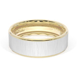 Flat Satin Finish Wedding Band in 18kt Yellow Gold & Platinum
