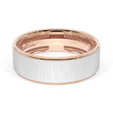 Flat Satin Finish Wedding Band in 18kt Rose Gold & Platinum