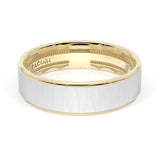 Flat Satin Finish Wedding Band in 18kt Yellow Gold & Platinum