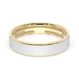 Flat Satin Finish Wedding Band in 18kt Yellow Gold & Platinum