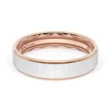 Flat Satin Finish Wedding Band in 18kt Rose Gold & Platinum