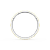 Brush Finish Faceted Wedding Band in 18kt White Gold & 18kt Yellow Gold