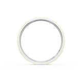Brush Finish Faceted Wedding Band in 18kt White Gold & 18kt Yellow Gold