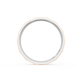 Brush Finish Faceted Wedding Band in 18kt White Gold & 18kt Rose Gold