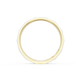 Brush Finish Faceted Wedding Band in 18kt Yellow Gold & 18kt White Gold