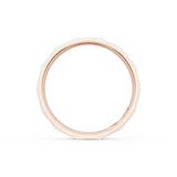Brush Finish Faceted Wedding Band in 18kt Rose Gold & 18kt White Gold
