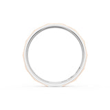Brush Finish Faceted Wedding Band in Platinum & 18kt Rose Gold