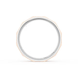Brush Finish Faceted Wedding Band in Platinum & 18kt Rose Gold