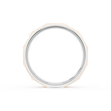 Brush Finish Faceted Wedding Band in Platinum & 18kt Rose Gold